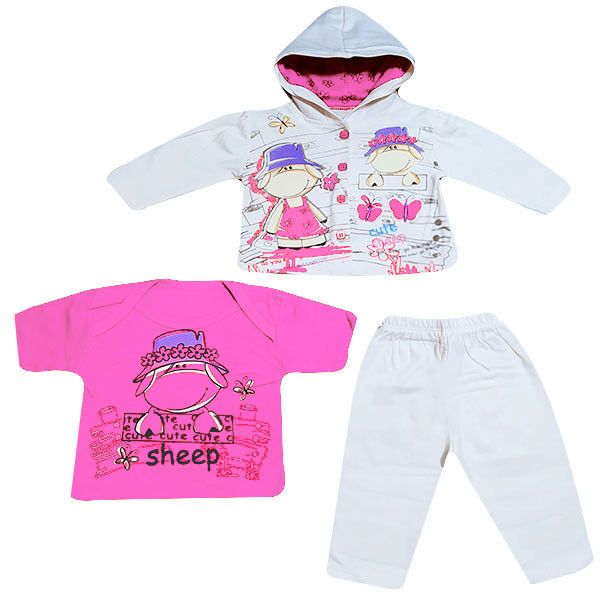 ست 3 تکه لباس نوزادی مدل Sheep کد Su3