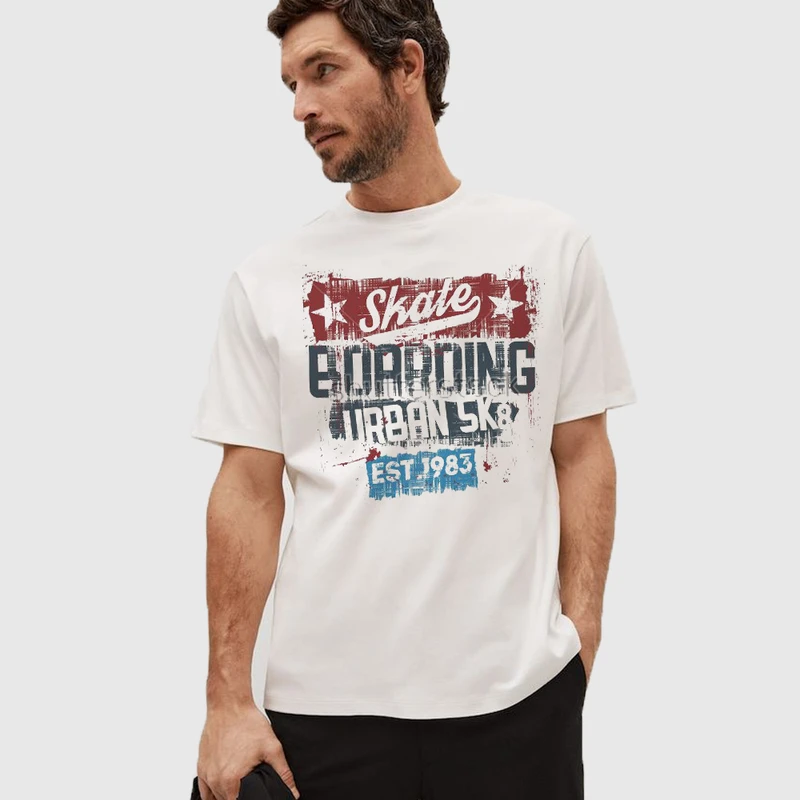 تی شرت آستین کوتاه مردانه مدل استایل خیابانی جوانان کد mo386