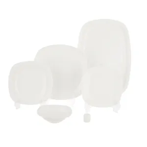 Zarin Iran Quattro White 27 Pieces Porcelain Dinnerware Set Three Grade