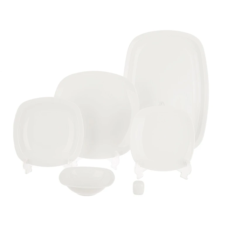 سرویس 27 پارچه چینی زرین ایران سری کواترو مدل White درجه سه