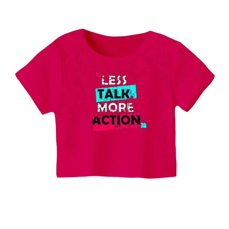 کراپ‌ تی‌شرت آستین کوتاه زنانه مدل نوشته کد 1