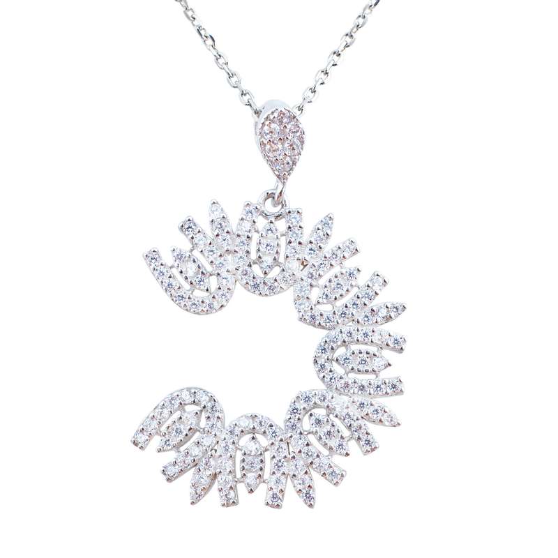 گردنبند نقره زنانه مدل هلال AMT_M057