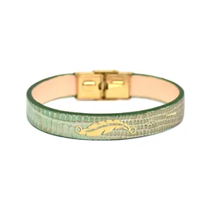 دستبند طلا 18 عیار مردانه فرشته طرح پر کد UBCHL0010-0025