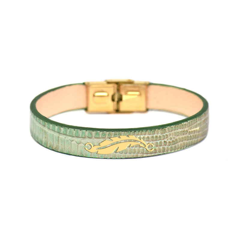 دستبند طلا 18 عیار مردانه فرشته طرح پر کد UBCHL0010-0025