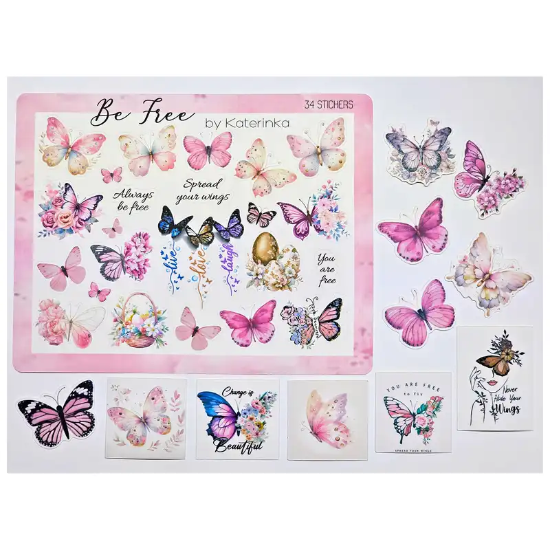 برچسب کاترینکا طرح برش خورده بولت ژورنال مدل Be Free بسته 34 عددی