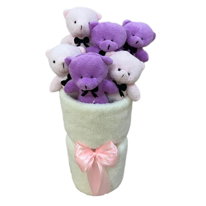 ست هدیه عروسک مدل دسته گل خرسی