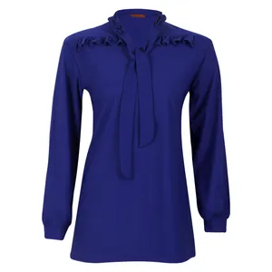 بلوز زنانه مدل رومیسا کد 2709 رنگ آبی کاربنی