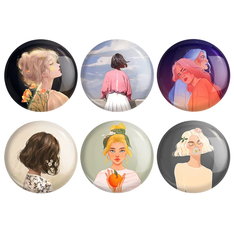 مگنت خندالو طرح دخترانه کد 1637A مجموعه 6 عددی