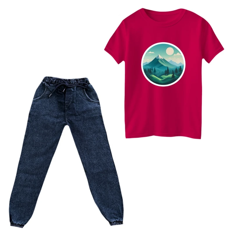 ست تی‌شرت و شلوار پسرانه مدل مینیمال کد03