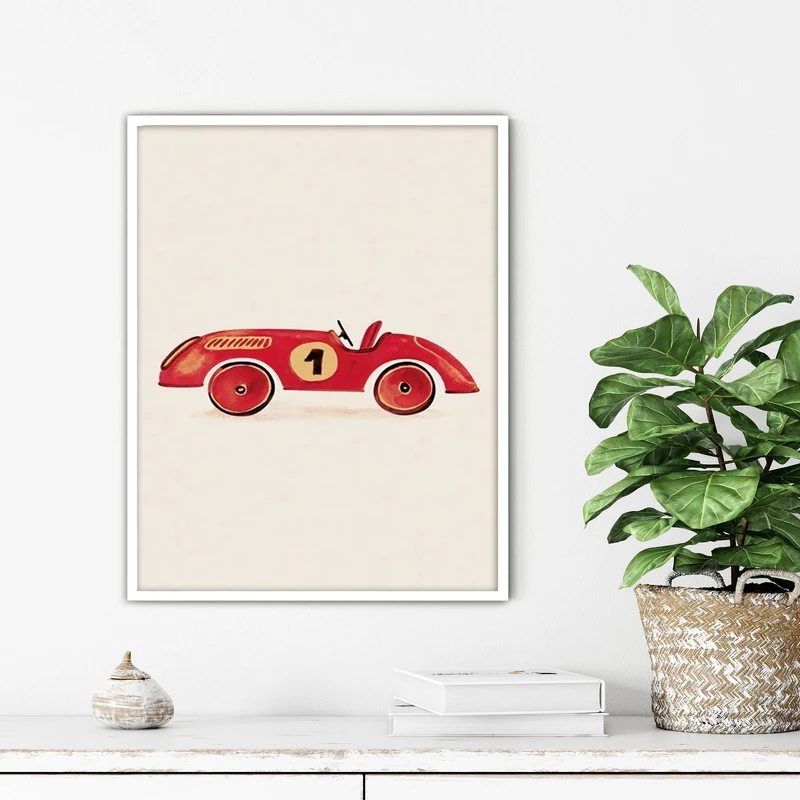 تابلو آتریسا طرح ماشین مسابقه مدرن مدل ATFKW46 فریم سفید 