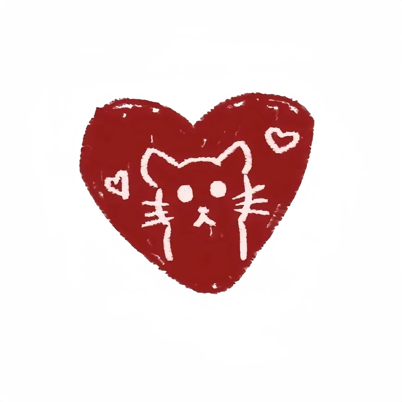 استیکر لپ تاپ مدل قلب گربه ای کد ۰۲