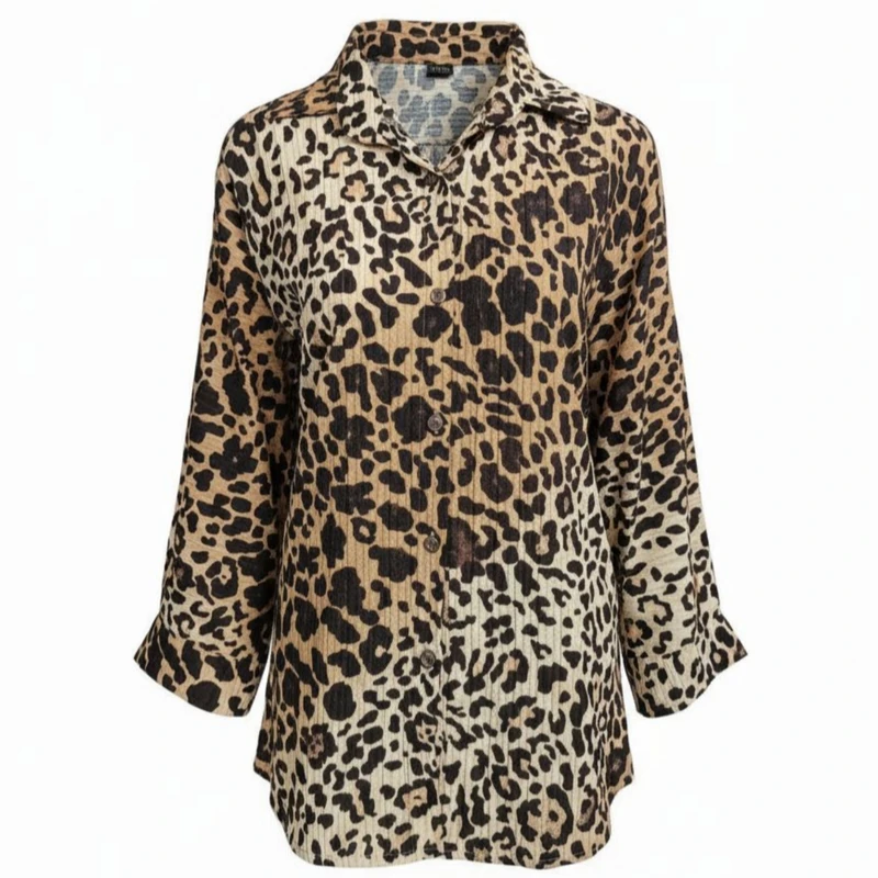 شومیز آستین سه ربع یقه برگردان زنانه مدل 112914