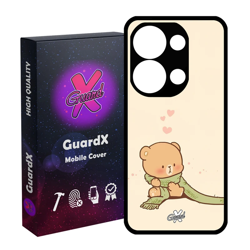 کاور گارد ایکس طرح خرس 1 مدل Glass10488 مناسب برای گوشی موبایل شیائومی Redmi Note 13 Pro 4G / Poco M6 Pro 4G