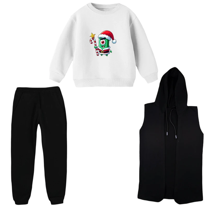 ست 3 تکه لباس راحتی بچگانه مدل کریسمسی کد 02