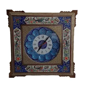 ساعت خاتم کاری مدل چهار گوش طرح گل و مرغ