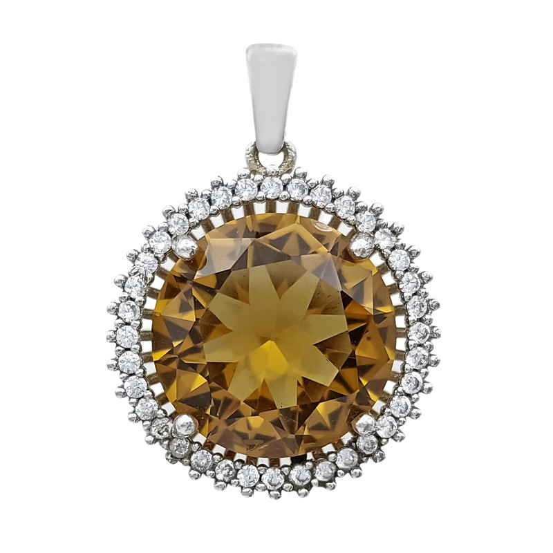 آویز گردنبند نقره زنانه مدل الکساندریت کد VM5872