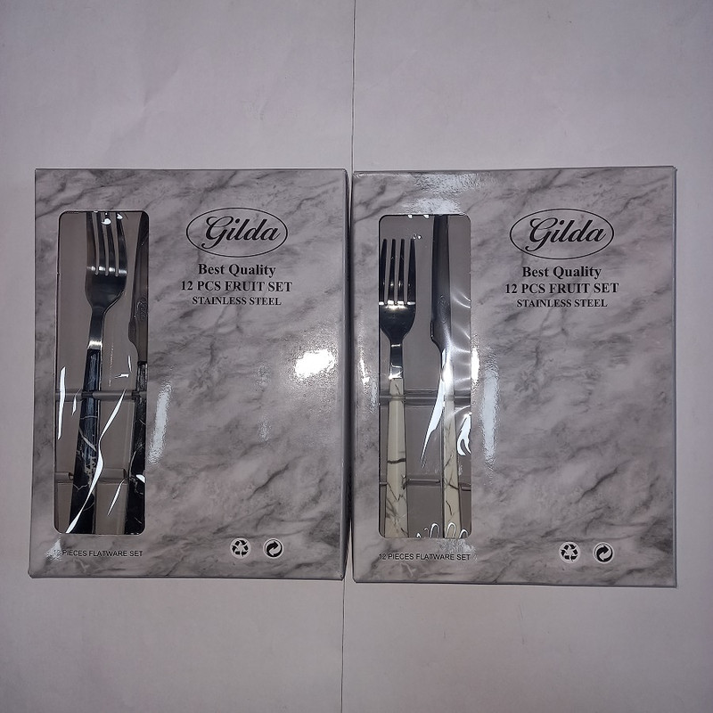 ست کارد و چنگال میوه خوری 12 پارچه گیلدا طرح سنگ کد 5020