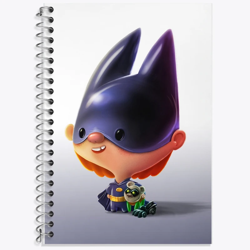 دفتر زبان 50 برگ خندالو مدل سه خط طرح بتمن (Batman) کد F392
