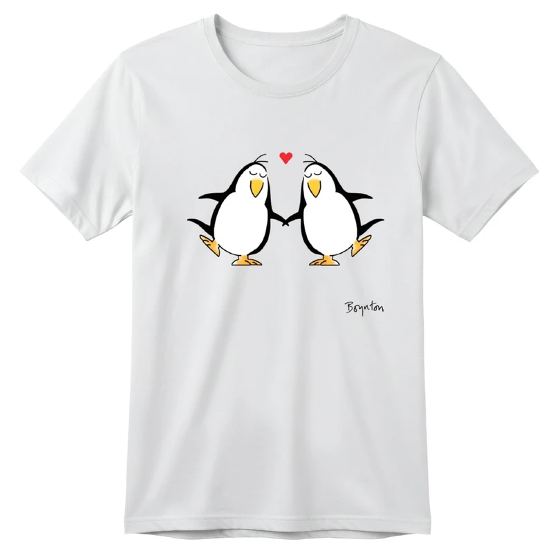 تی‌شرت آستین کوتاه بچگانه مدل پنگوئن های عاشق کد v11 