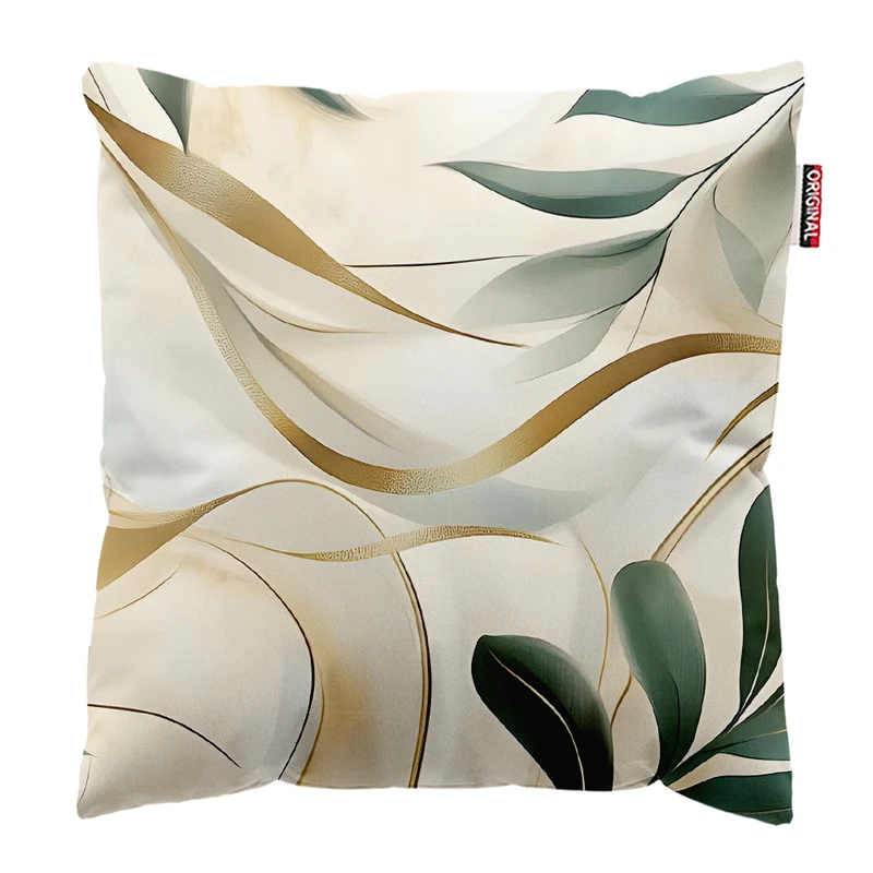 کوسن پاد آفرین مدل مینیمال طرح گل و برگ کد PK403435 سایز 40*40 سانتی متر