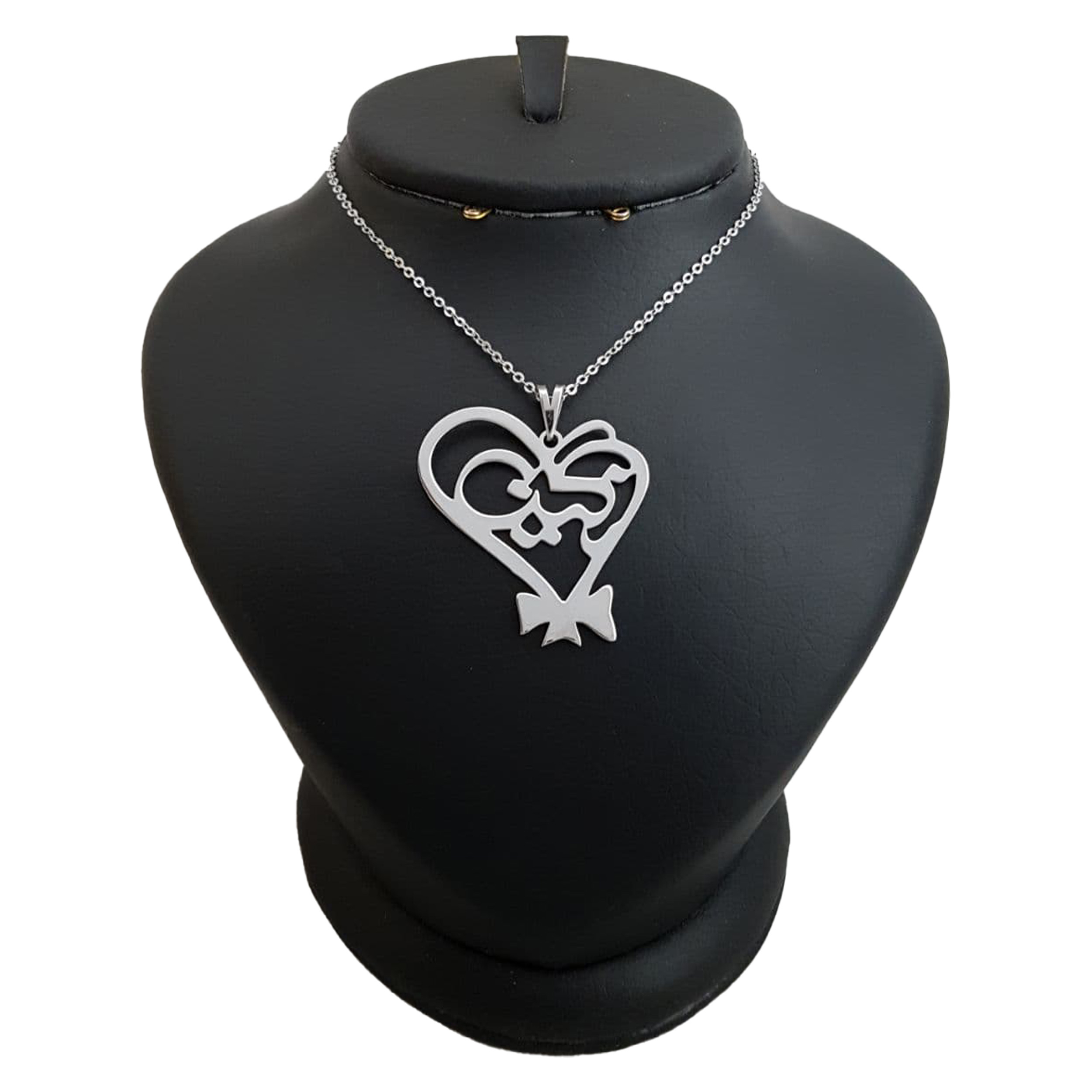 گردنبند نقره زنانه ترمه ۱ طرح نگین کد mas 00590