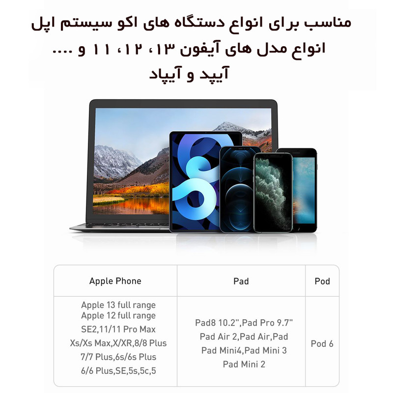 کابل تبدیل USB به لایتنینگ باسئوس مدل Wisdom طول 1.5 متر مجموعه 2 عددی