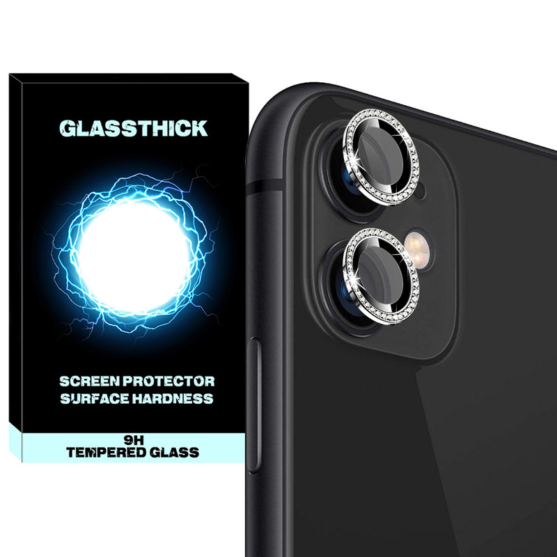 محافظ لنز دوربین گلستیک مدل Ring-Diamond مناسب برای گوشی موبایل اپل Iphone 11