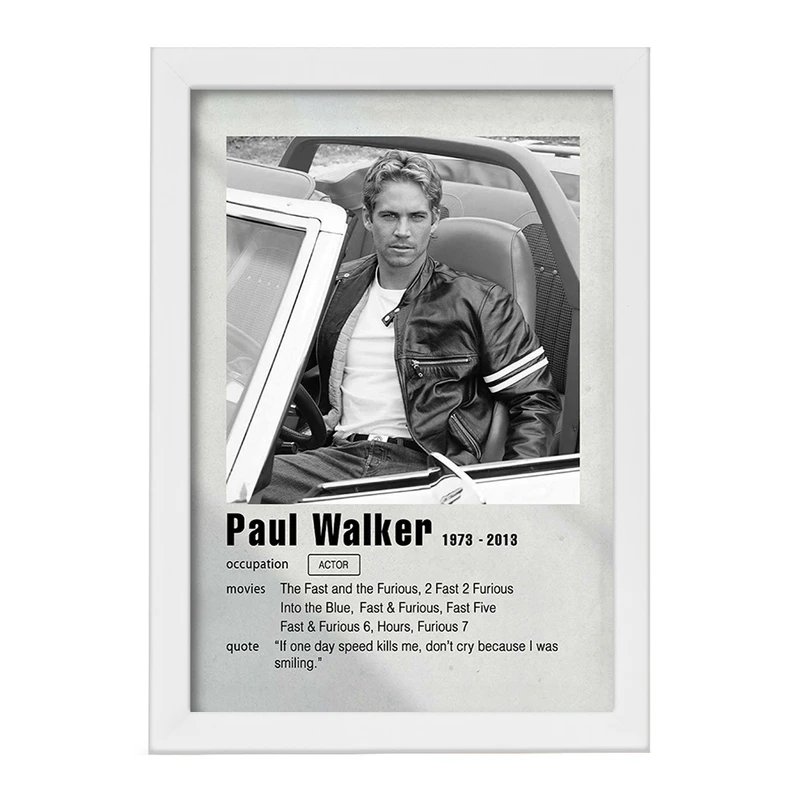 تابلو خندالو مدل پل واکر (Paul Walke) کد F11202