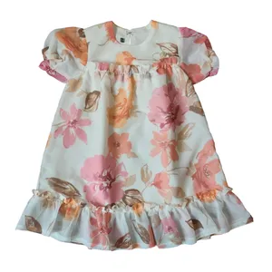 پیراهن دخترانه مدل گل بانو کد sn