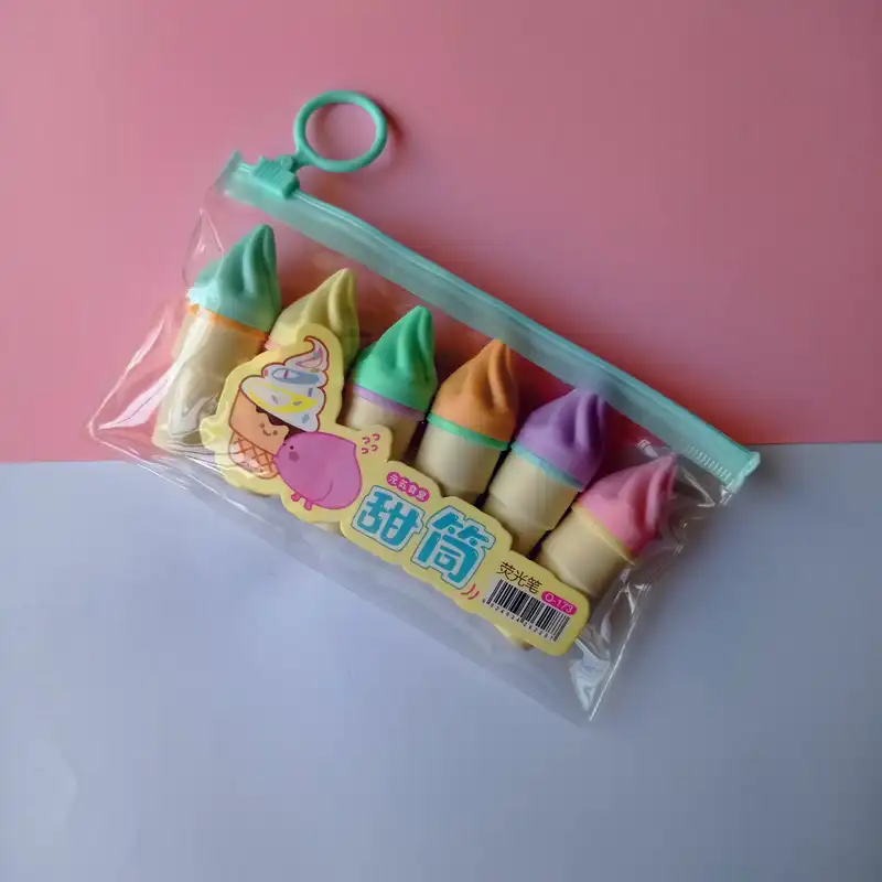 ماژیک طرح بستنی قیفی مجموعه 6 عددی