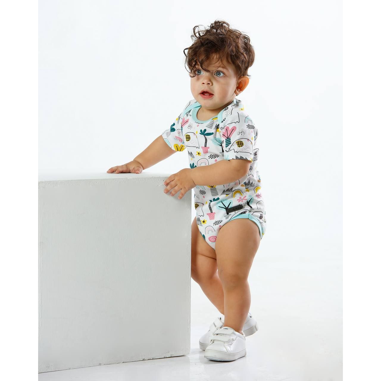 بادی آستین کوتاه نوزادی اسپیکو مدل تیفانی -  - 3