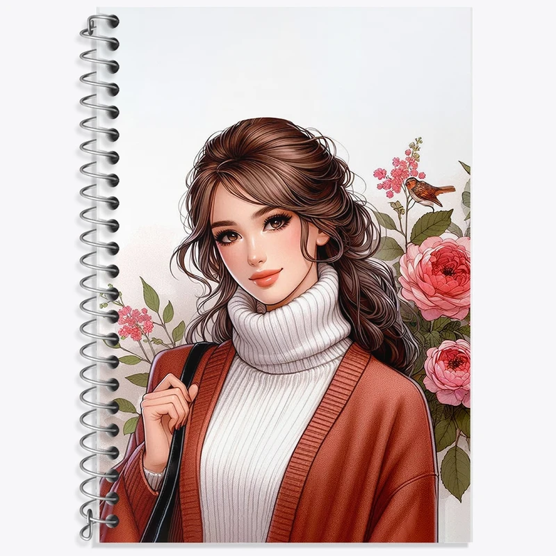 دفتر زبان 50 برگ خندالو مدل دو خط طرح دخترانه کد F2740