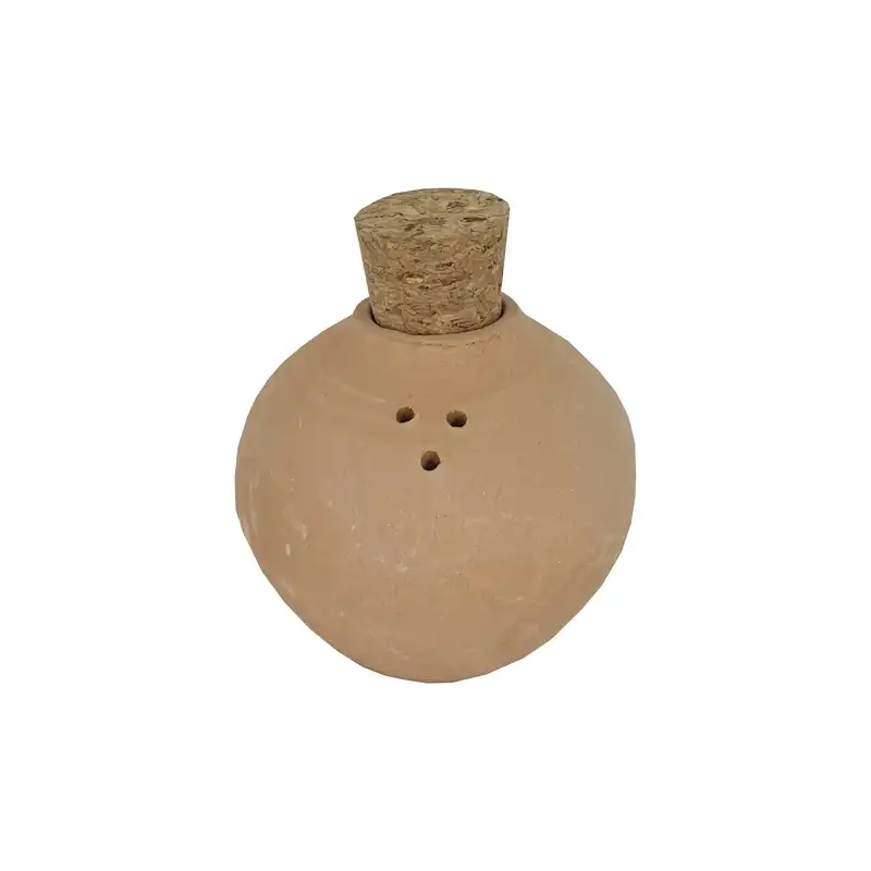 نمکدان سفالی خام طرح توپی