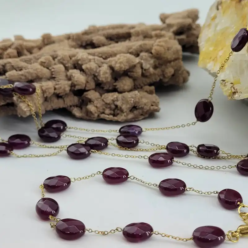 نیم ست زنانه مدل سنگ عقیق یاقوتی کد 0809