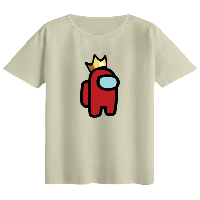 تی‌شرت اورسایز آستین کوتاه زنانه مدل باکسی طرح among us