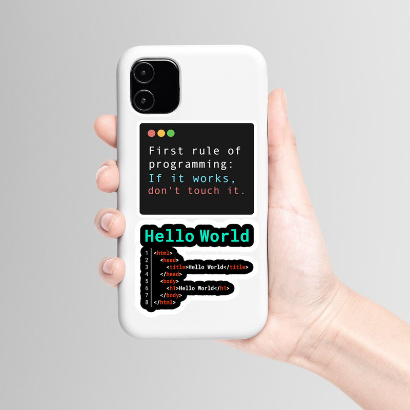 استیکر لپ تاپ و موبایل گوفی طرح برنامه نویسی مدل tree of codes مجموعه 5 عددی