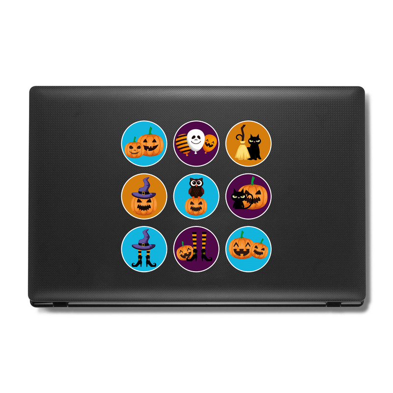استیکر لپ تاپ و موبایل بووم طرح هالووین کد MM110 مجموعه 9 عددی