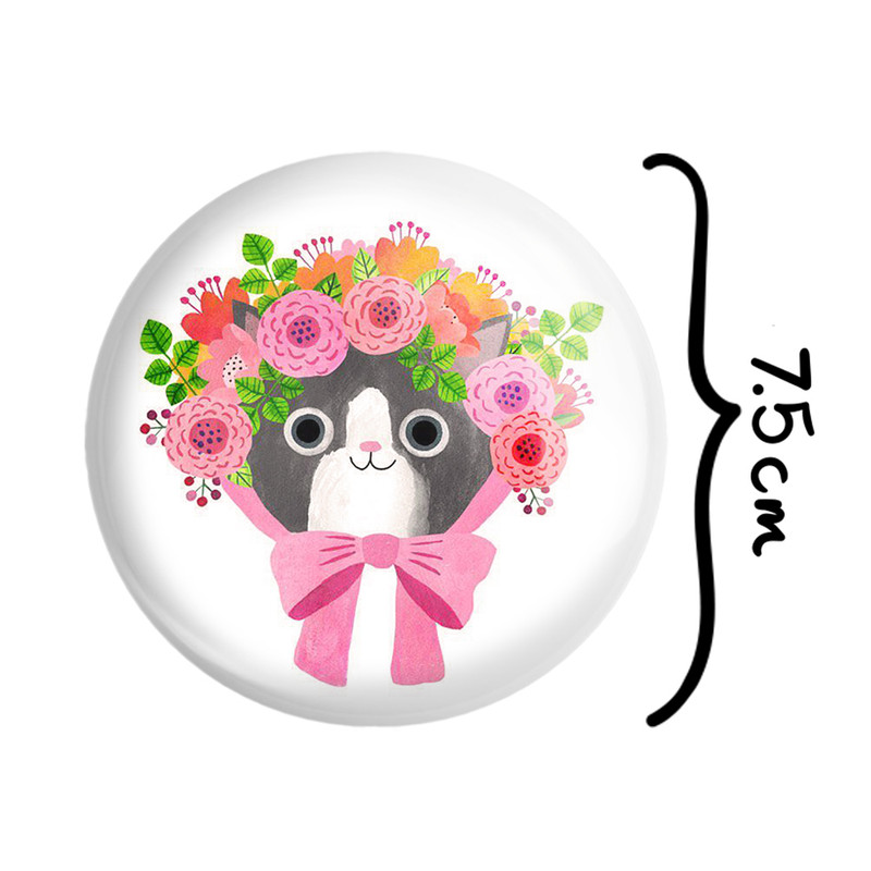 آینه جیبی خندالو طرح گربه مدل تاشو کد 5207