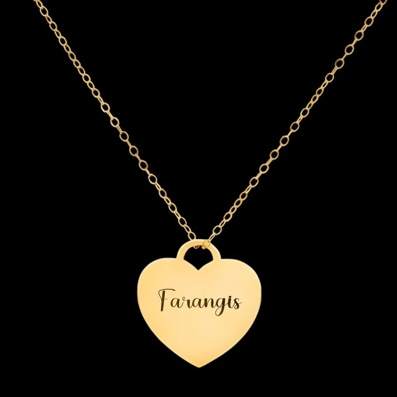 گردنبند طلا 18 عیار زنانه با زنجیر حلقه‌ای (فلامینگو) لیردا مدل اسم فرنگیس 129027