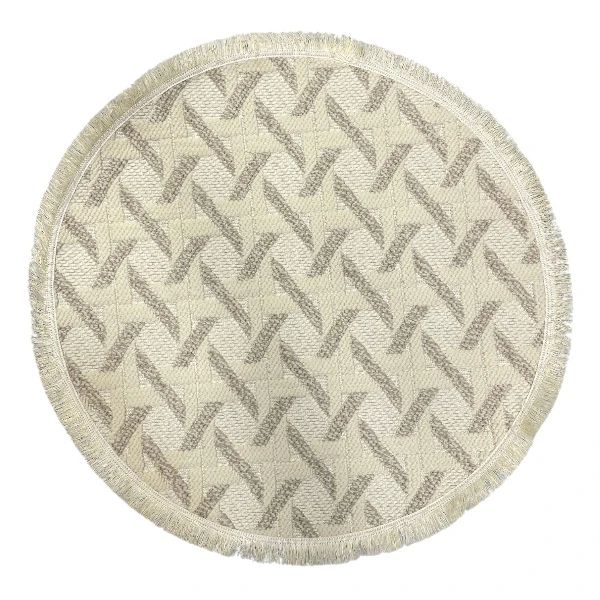 فرش ماشینی 320 شانه زمینه کرم - قهوه‌ای حاشیه کرم مدل پینترستی