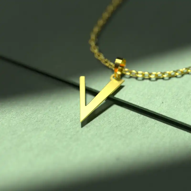 گردنبند طلا 18 عیار زنانه مدوپد مدل حرف V کد H2-1-1282