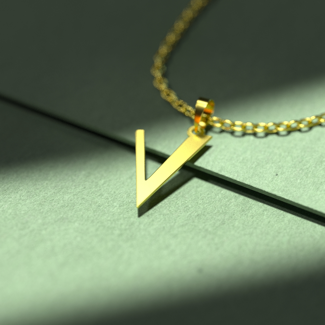 گردنبند طلا 18 عیار زنانه مدوپد مدل حرف V کد H3-1-1282