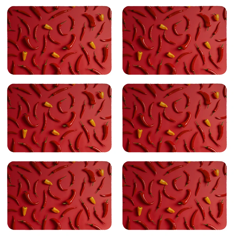 زیربشقابی طرح فلفل کد 8530 مجموعه 6 عددی