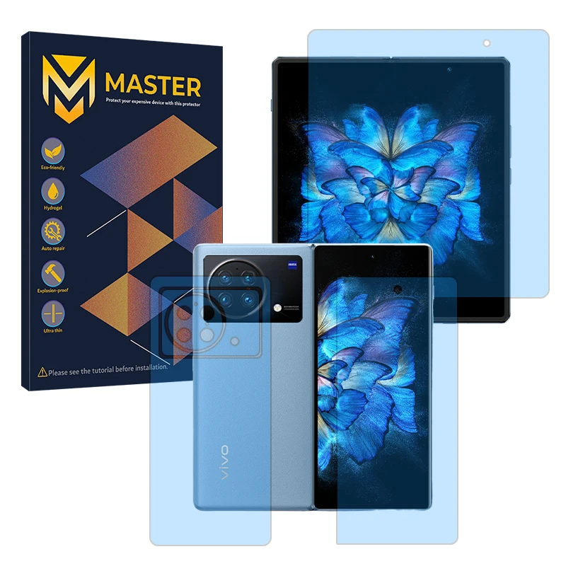 محافظ صفحه نمایش ضداشعه آبی مستر مدل Eye Care مناسب برای گوشی موبایل ویوو X Fold به همراه محافظ پشت گوشی