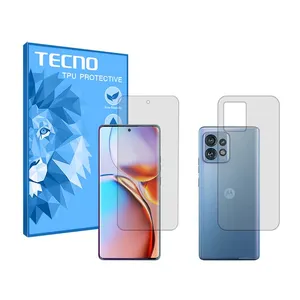 Tecno HyGEL model transparent screen protector suitable for Motorola Edge 40 Pro mobile phone along with the back protector