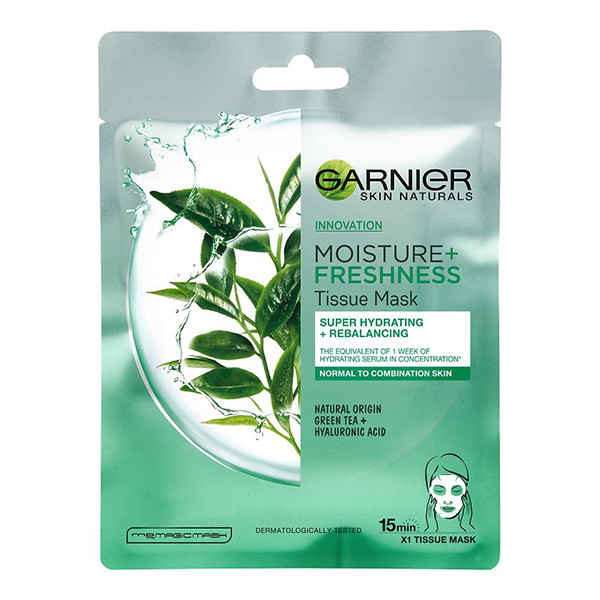 ماسک صورت گارنیه سری HYDRA BOMB مدل GREEN TEA  وزن 28 گرم