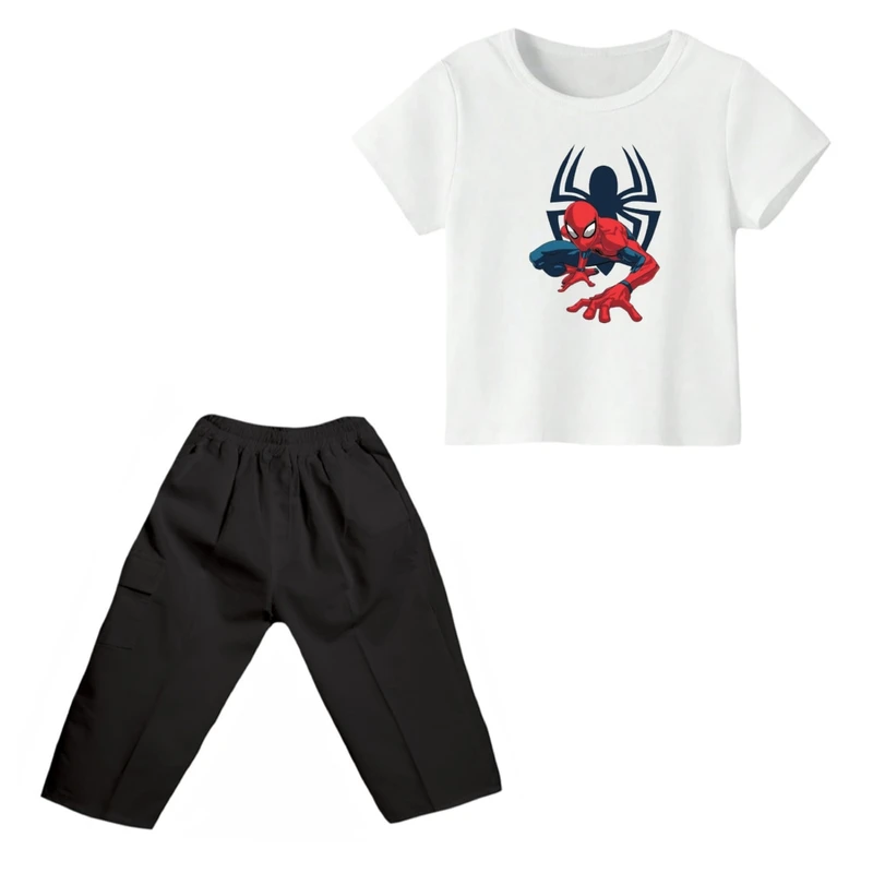 ست تی شرت و شلوارک پسرانه مدل مرد عنکبوتی کد ۱۴