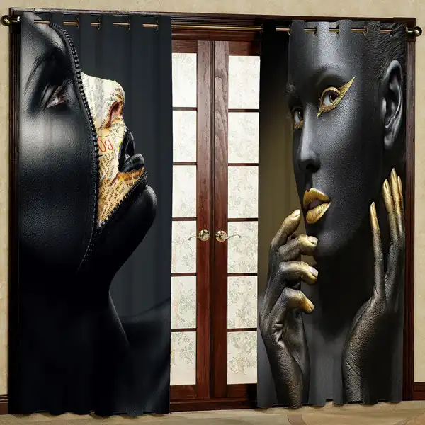 پرده مدل چاپی هازان پانچی کد 53 سایز 200x140 سانتی متر