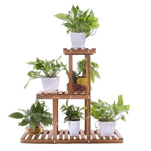 استند گلدان چوبی مدل Mtr40 ارتفاع 70 سانتیمتر با طراحی چندطبقه و مقاوم از چوب روس برای نگهداری انواع گلدانهای آپارتمانی و دکوراسیون داخلی