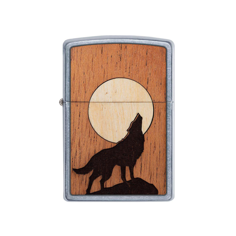 فندک زیپو مدل Woodchuck USA Howling Wolf کد 49043